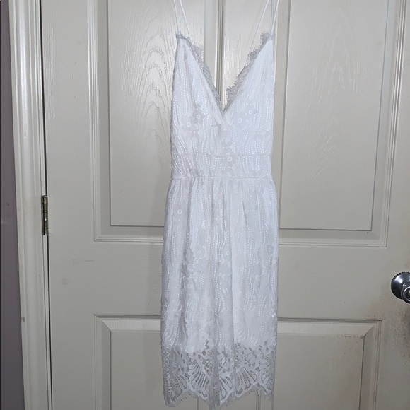 Summer V-Neck Spaghetti Straps Lace Backless Dress - Picture 4 of 6